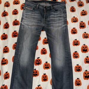Diesel Blue Straight Jeans with Vintage Fading